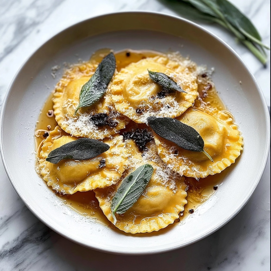 Butternut Squash Ravioli with Brown Butter Sage Sauce Recipe - Recipe Image