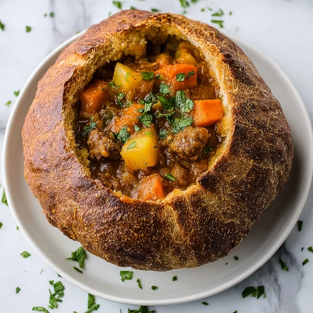 South African Curry in Hollowed Bread Recipe - Recipe Image