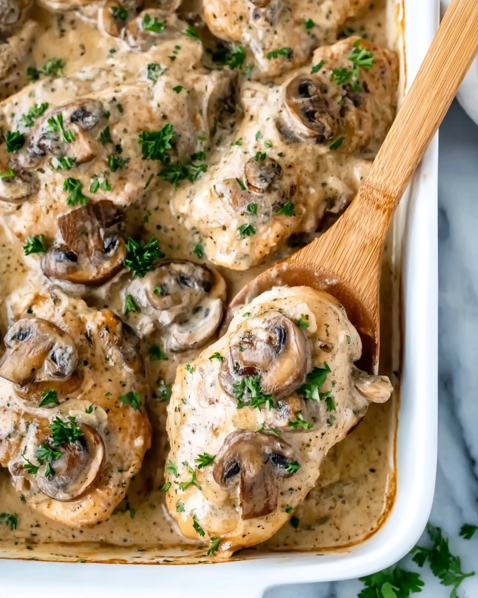 Creamy Chicken Mushroom Casserole Recipe - Recipe Image