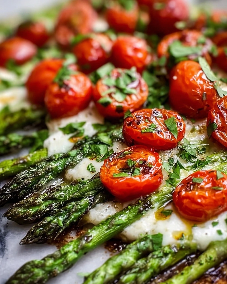 Parmesan Roasted Asparagus with Tomatoes & Balsamic Recipe - Recipe Image