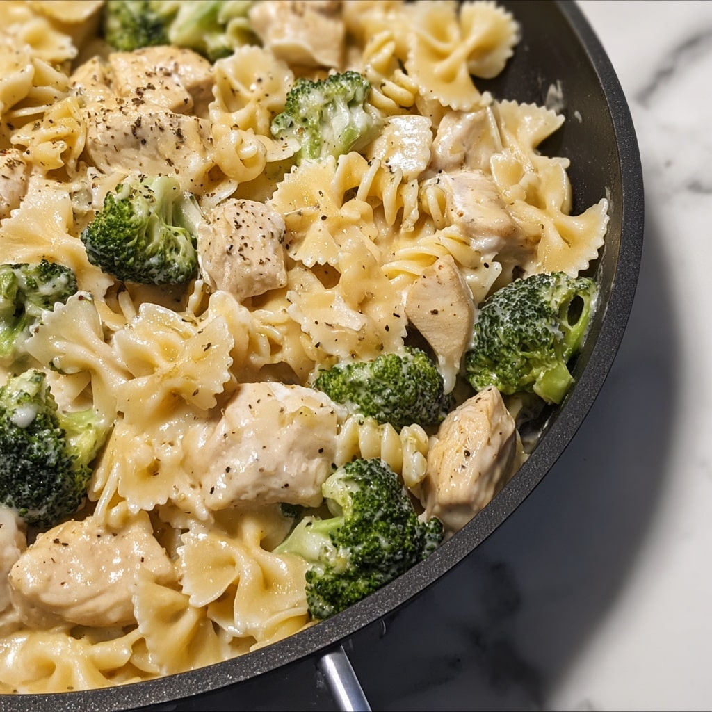 Cheesy Garlic Chicken and Broccoli Pasta Recipe - Recipe Image