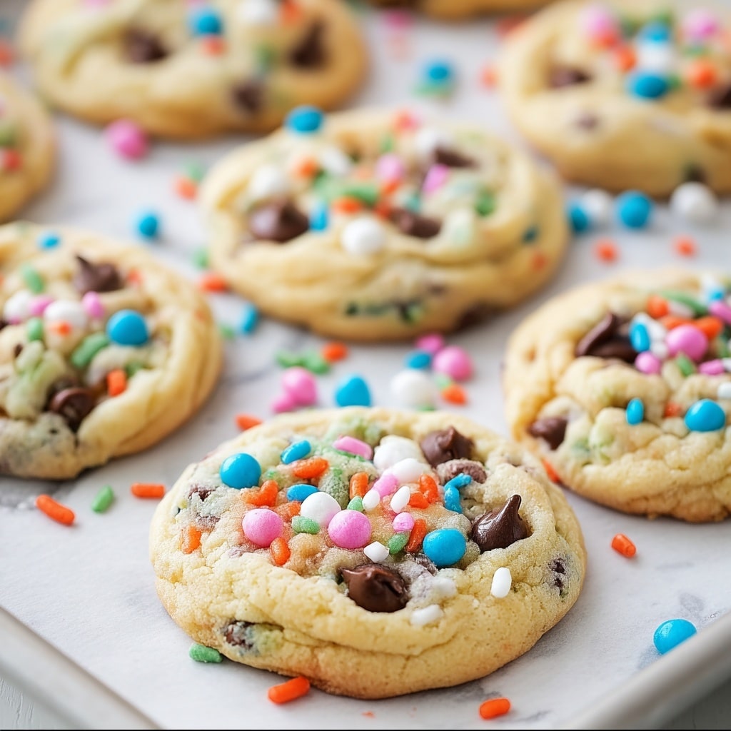 Cake Batter Chocolate Chip Cookies Recipe - Recipe Image