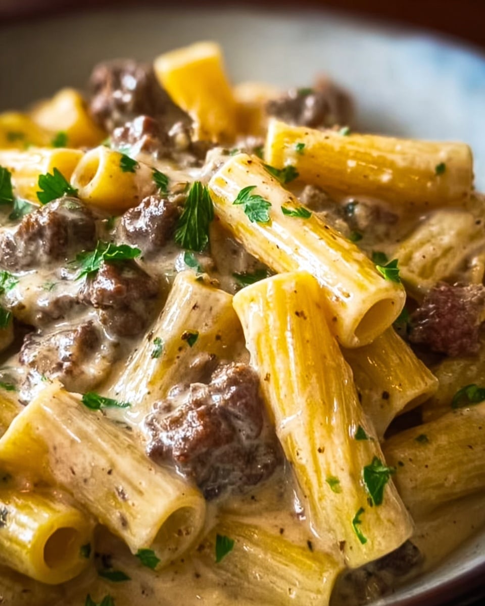 Creamy Slow Cooker Beef Pasta Recipe - Recipe Image