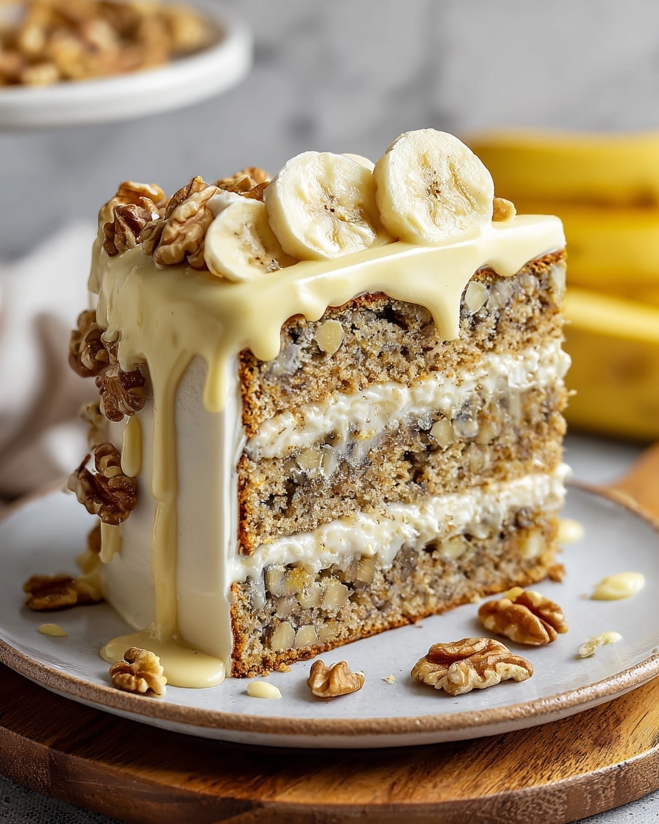 Heavenly Banana Walnut Cream Cake Recipe - Recipe Image