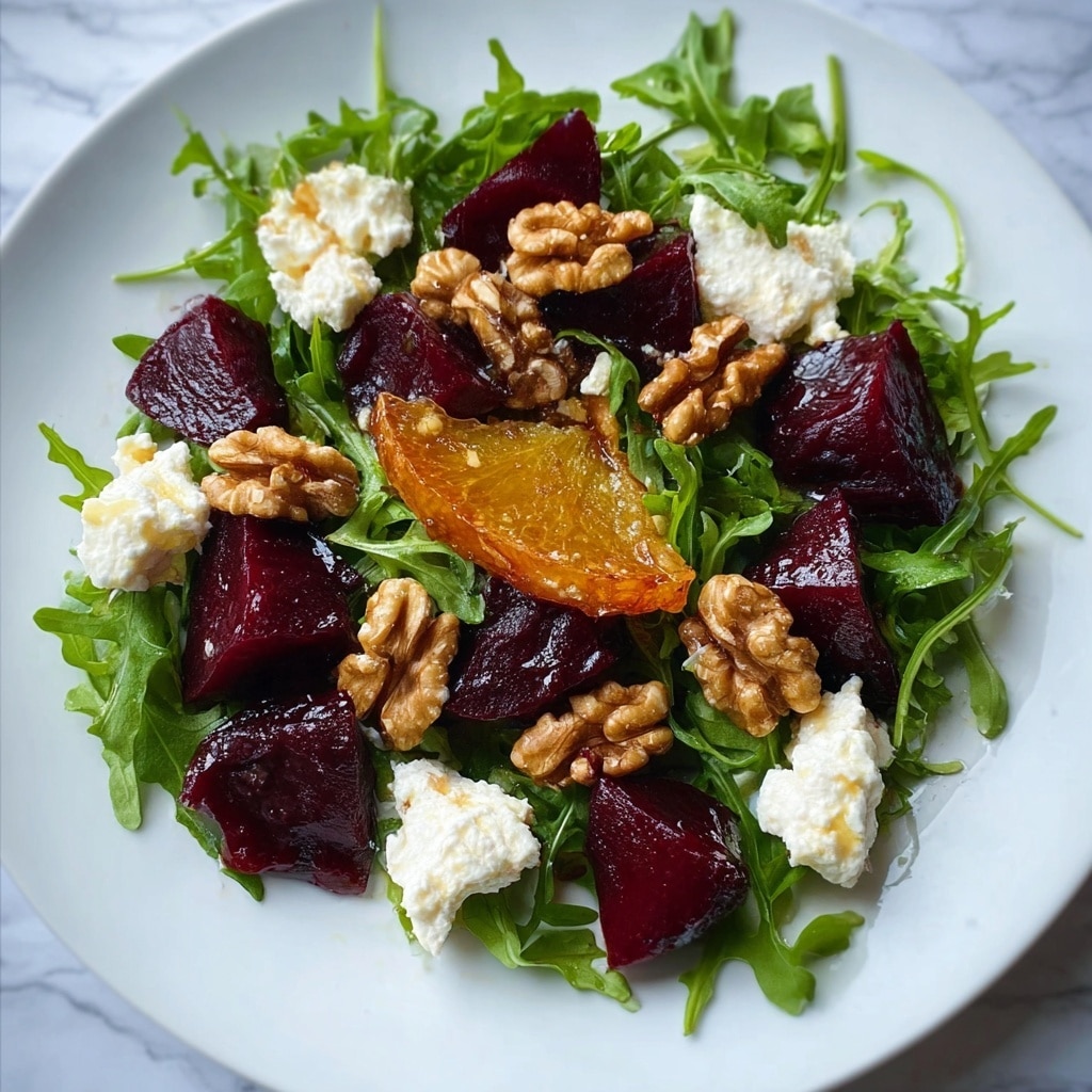 Roasted Beet Arugula Salad with Feta and Walnuts Recipe - Recipe Image