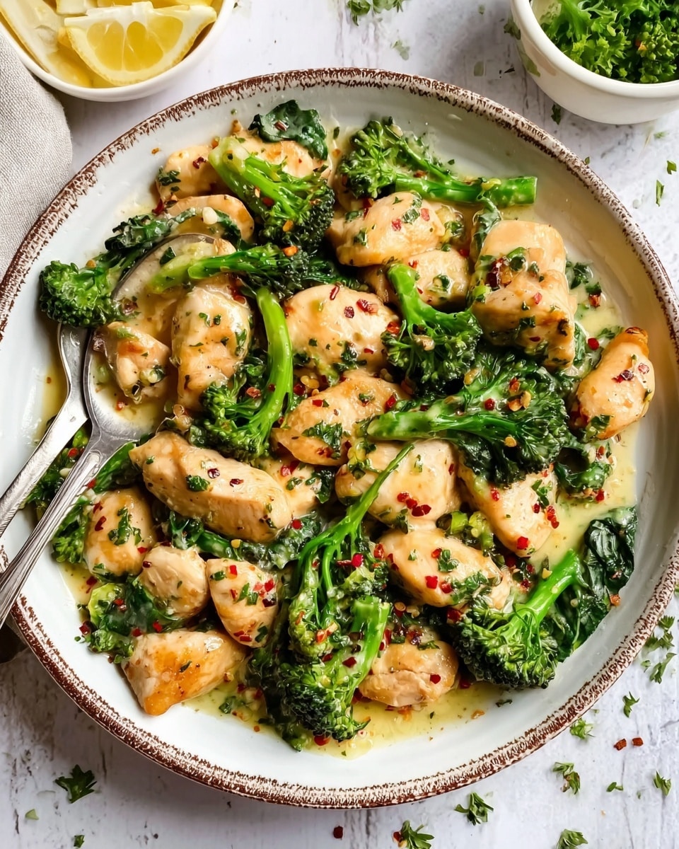 Garlic Chicken with Broccoli, Spinach, and Melted Mozzarella Recipe - Recipe Image