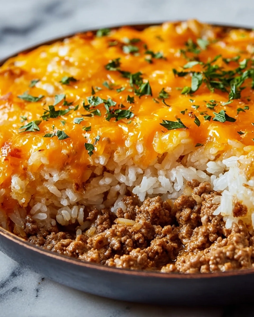 Cheesy Ground Beef and Rice Casserole Recipe - Recipe Image