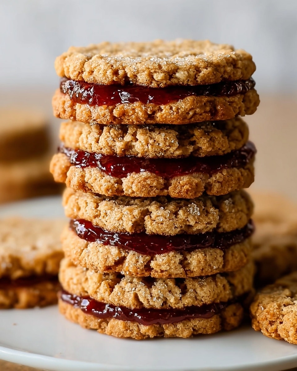Healthy Flourless Peanut Butter & Jelly Cookie Sandwiches Recipe - Recipe Image
