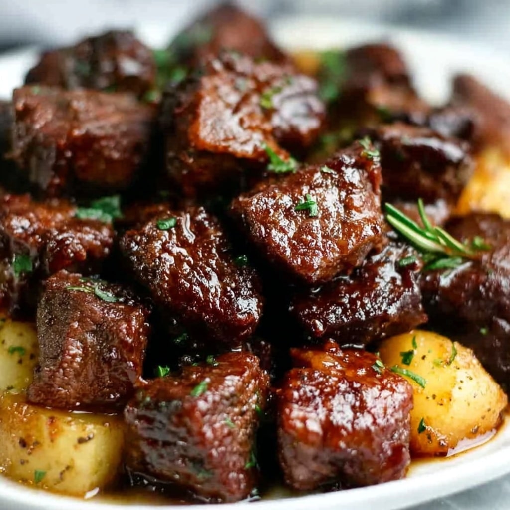 Slow Cooker Garlic Butter Beef Bites & Potatoes Recipe - Recipe Image