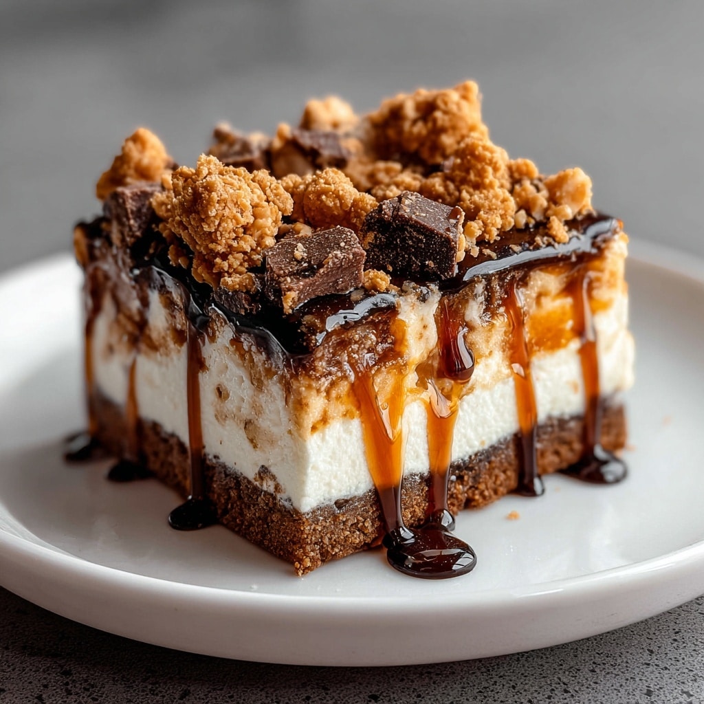 Irresistible Butterfinger Candy Bar Poke Cake Recipe - Recipe Image