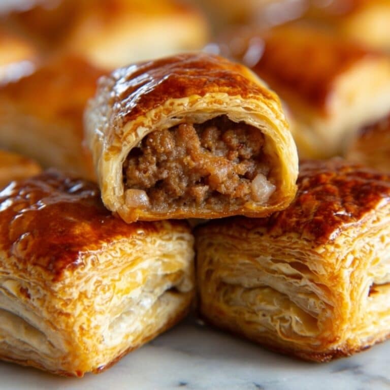 Golden Baked Sausage Rolls with Puff Pastry Recipe