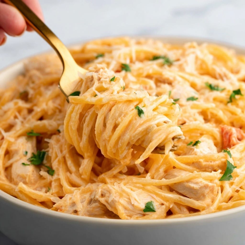 Cheesy Spaghetti Chicken Casserole Recipe