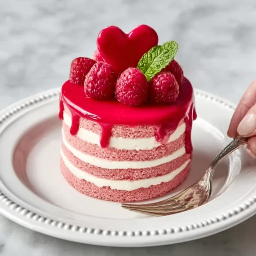 Raspberry Heart Cake Recipe
