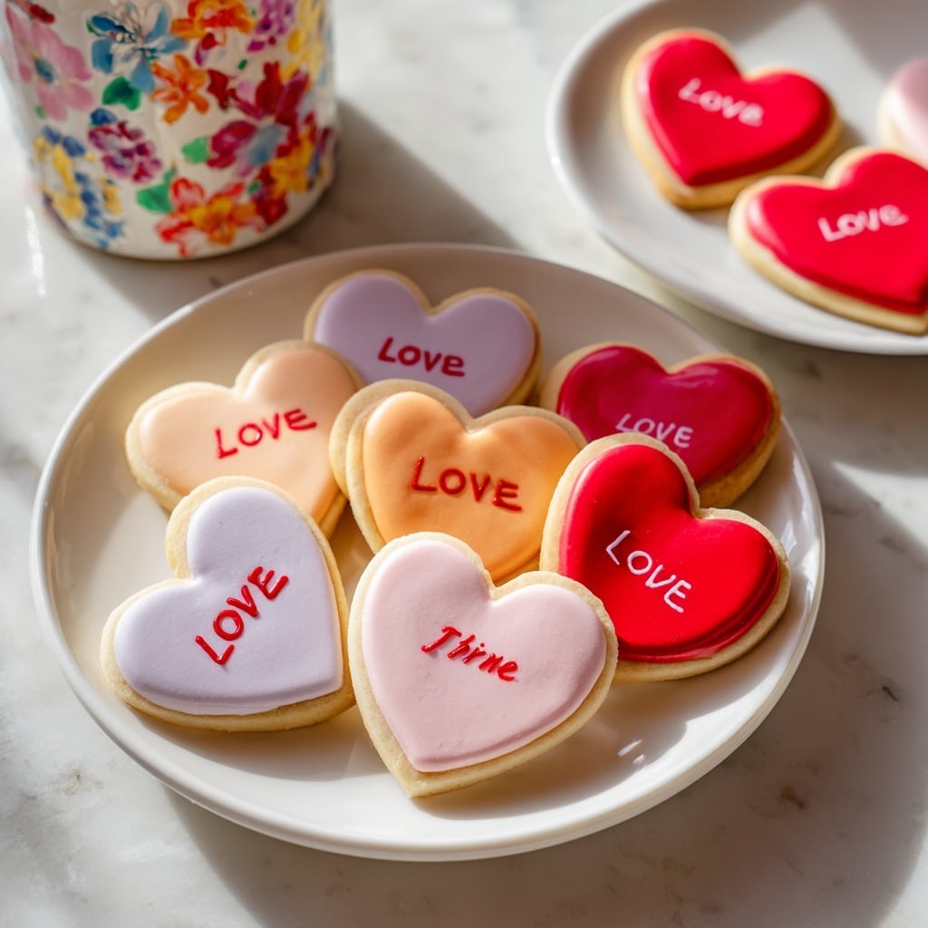 Mini Valentine’s Day Message Heart Sugar Cookies Recipe - Recipe Image