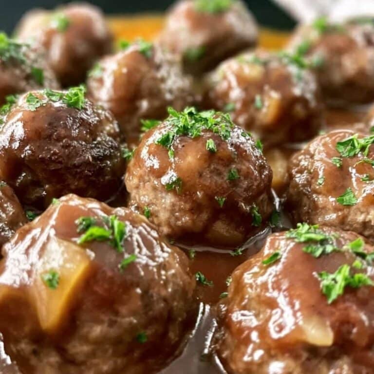 Savory Beef Meatballs in Mushroom Sauce Recipe