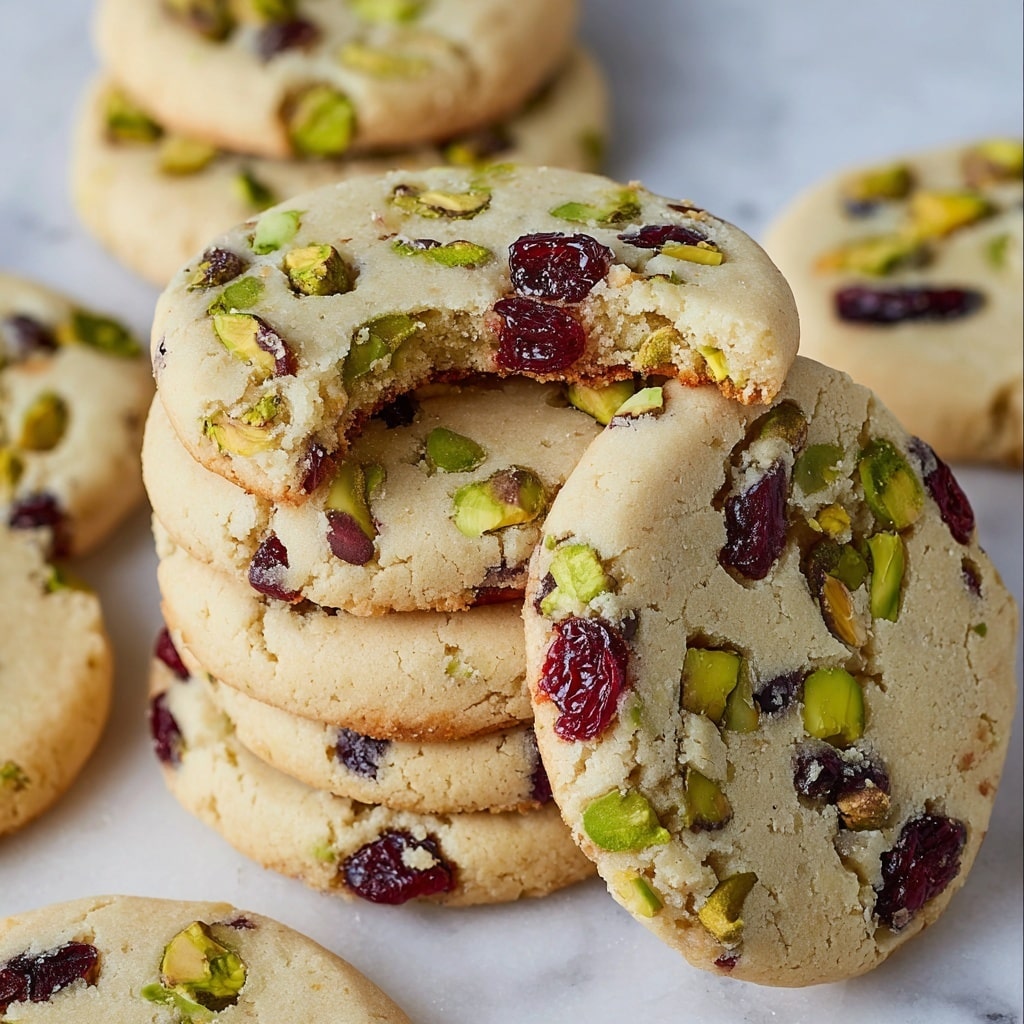 Cranberry Pistachio Shortbread Cookies Recipe - Recipe Image