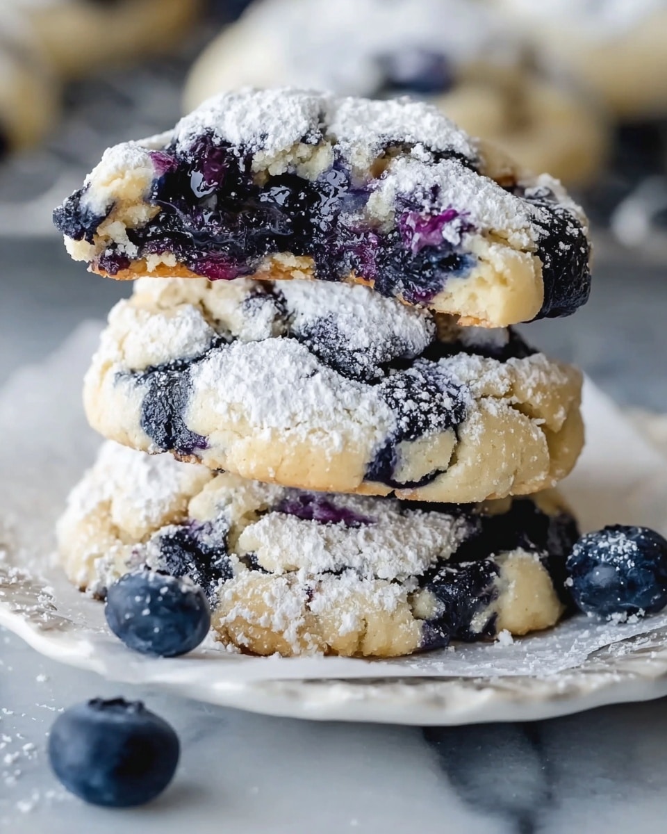 Blueberry Crinkle Cookies Recipe - Recipe Image