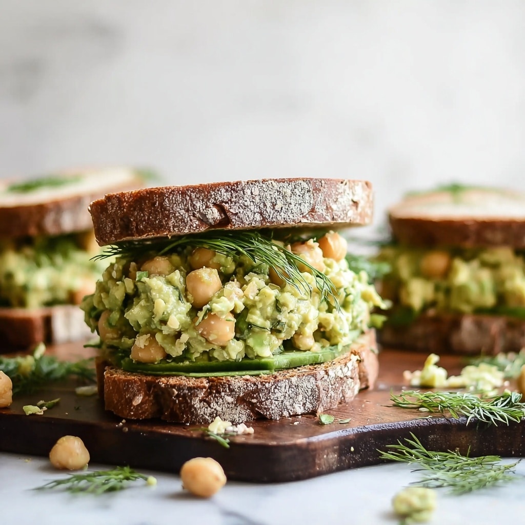 Smashed Chickpea Avocado Dill Pickle Sandwiches Recipe - Recipe Image