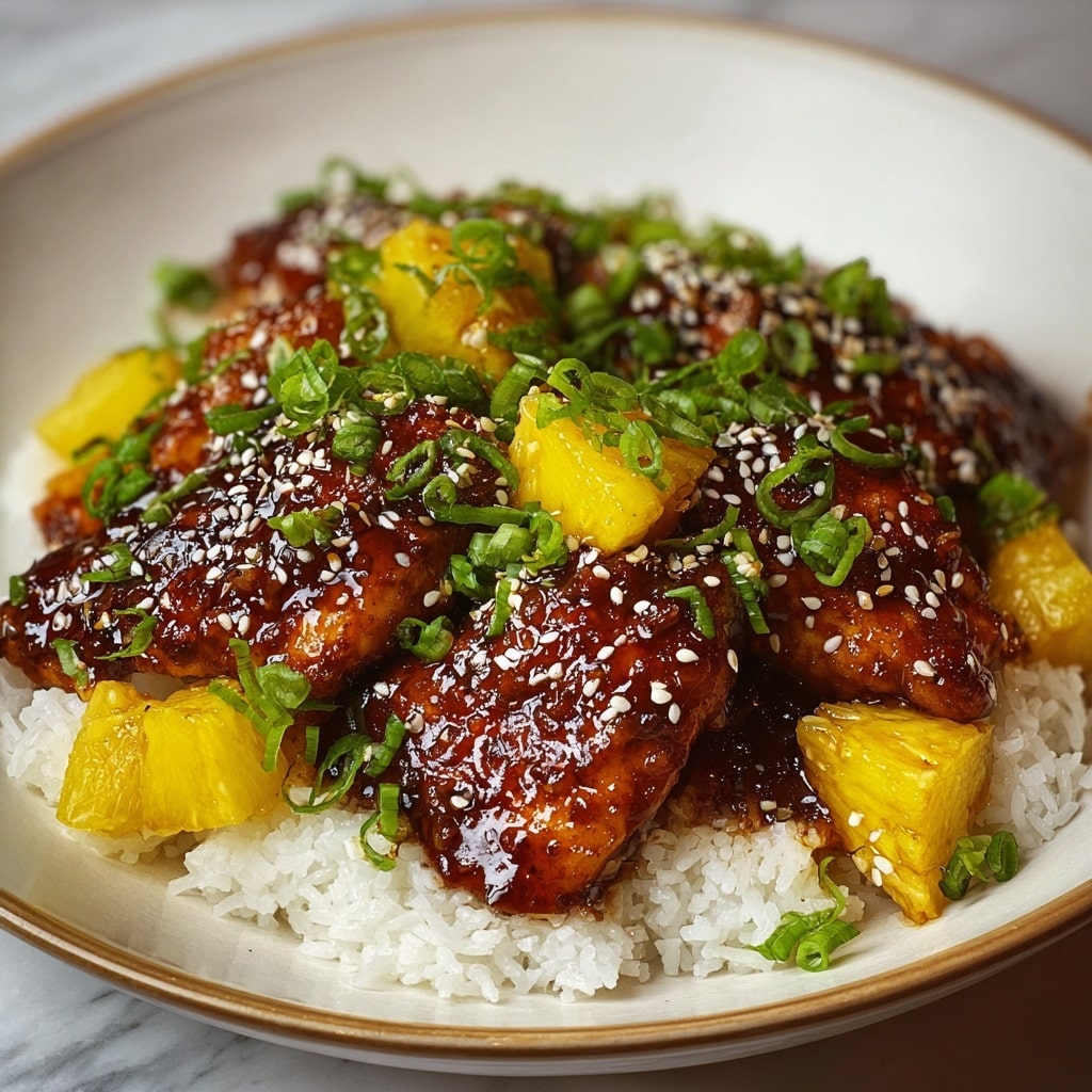 Sweet & Sticky Pineapple Bourbon Chicken Recipe - Recipe Image