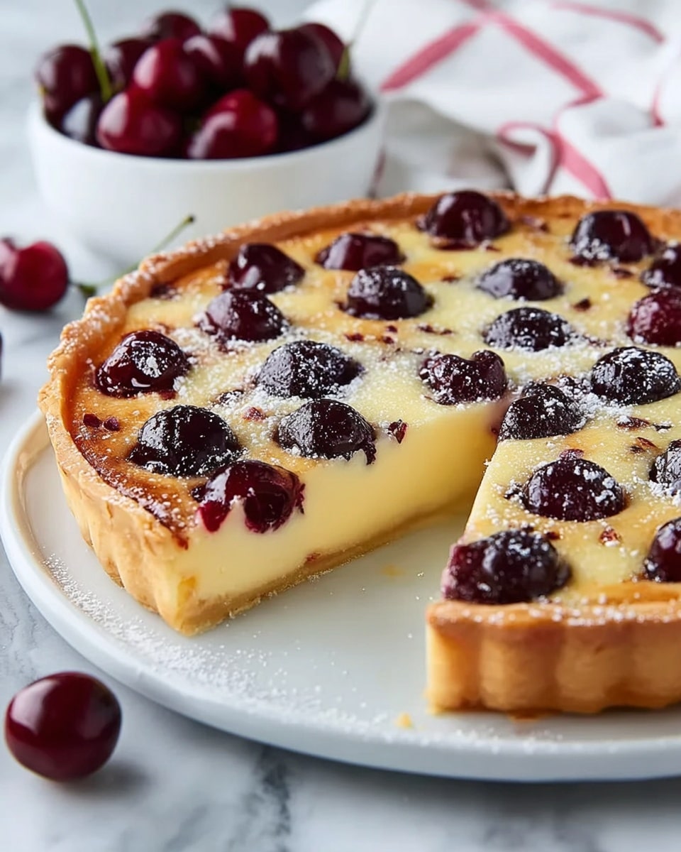 German Cherry Custard Pie Recipe - Recipe Image
