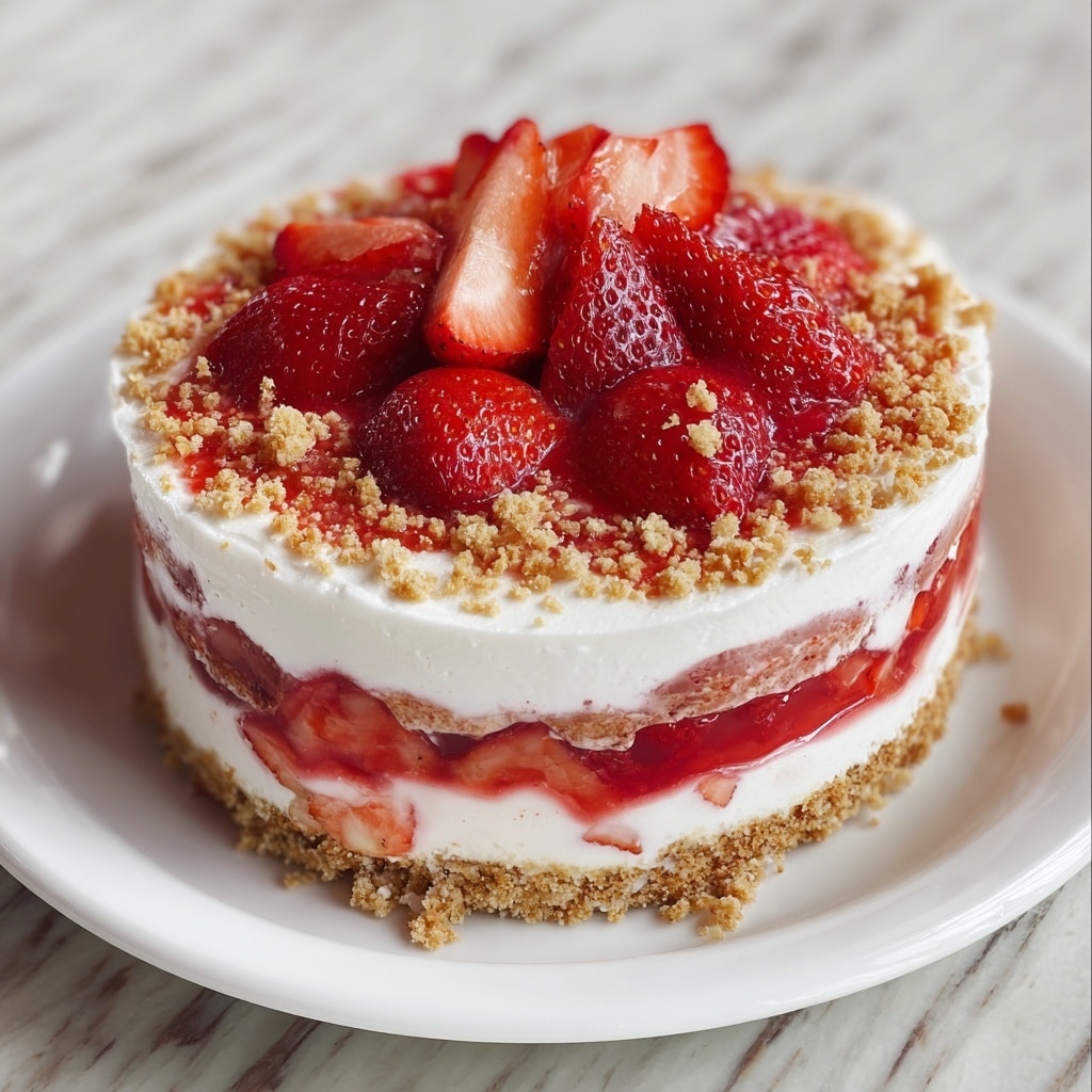 Strawberry Delight Crunch Cake Recipe - Recipe Image