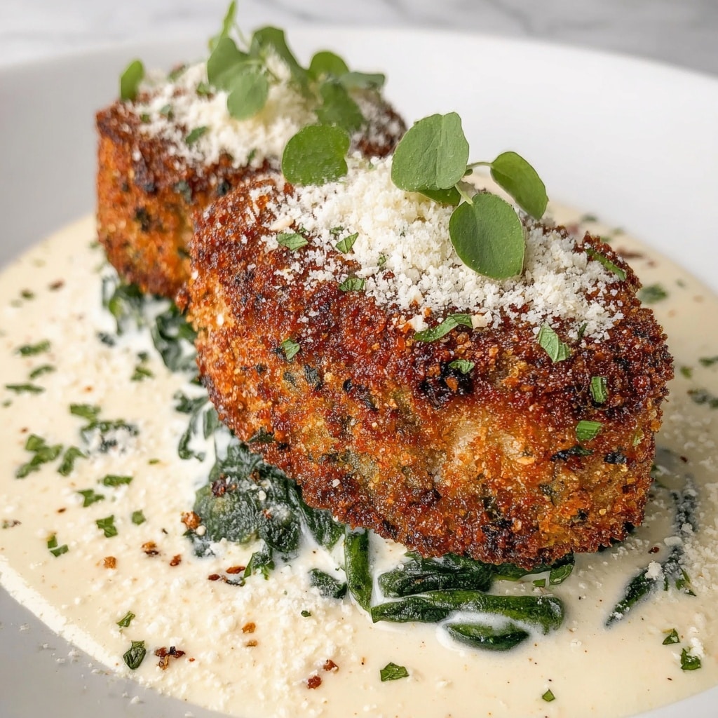 Parmesan Crusted Chicken with Creamy Garlic Sauce Recipe - Recipe Image