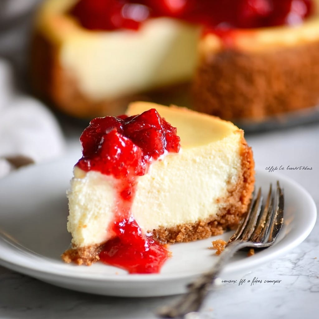 The Ultimate Cheesecake with Strawberries Recipe - Recipe Image