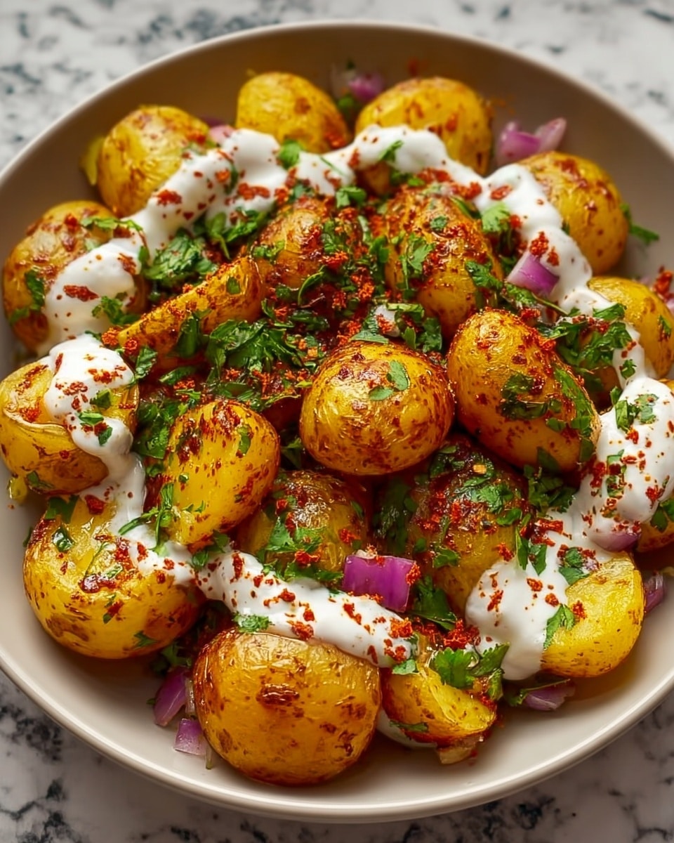 Chaat Masala Potatoes with Yoghurt Recipe - Recipe Image