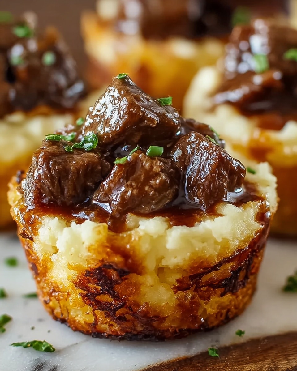 Deep-Fried Mashed Potato Cups Filled with BBQ Beef and Cheese Recipe - Recipe Image