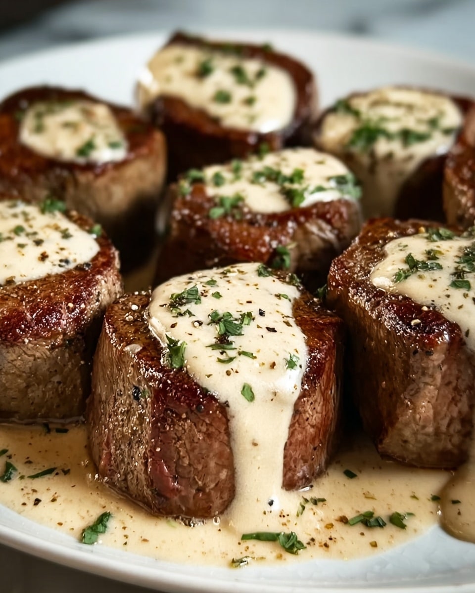 Garlic Butter Steak Bites with Parmesan Cream Sauce Recipe - Recipe Image