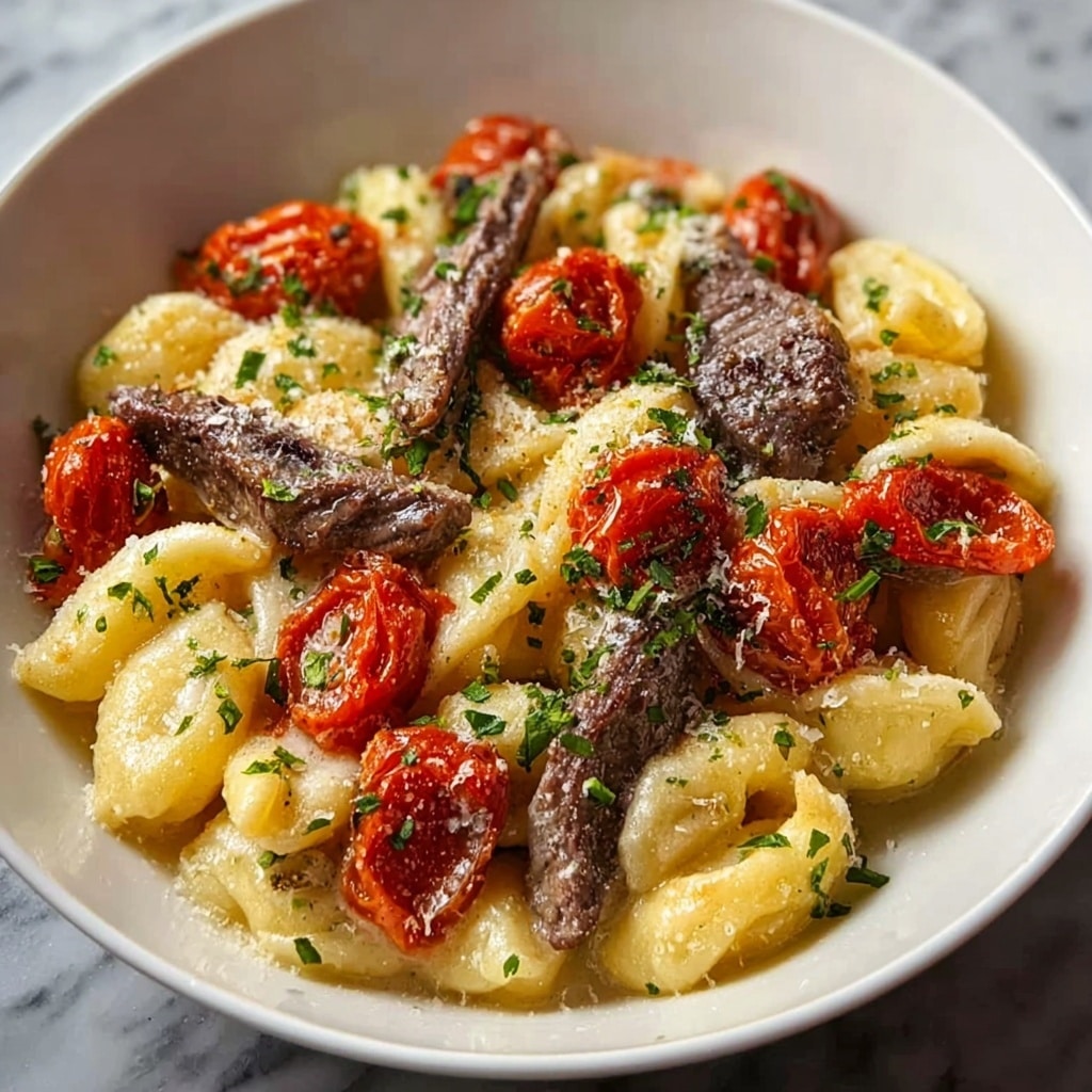 Garlic Beef Pasta Recipe - Recipe Image