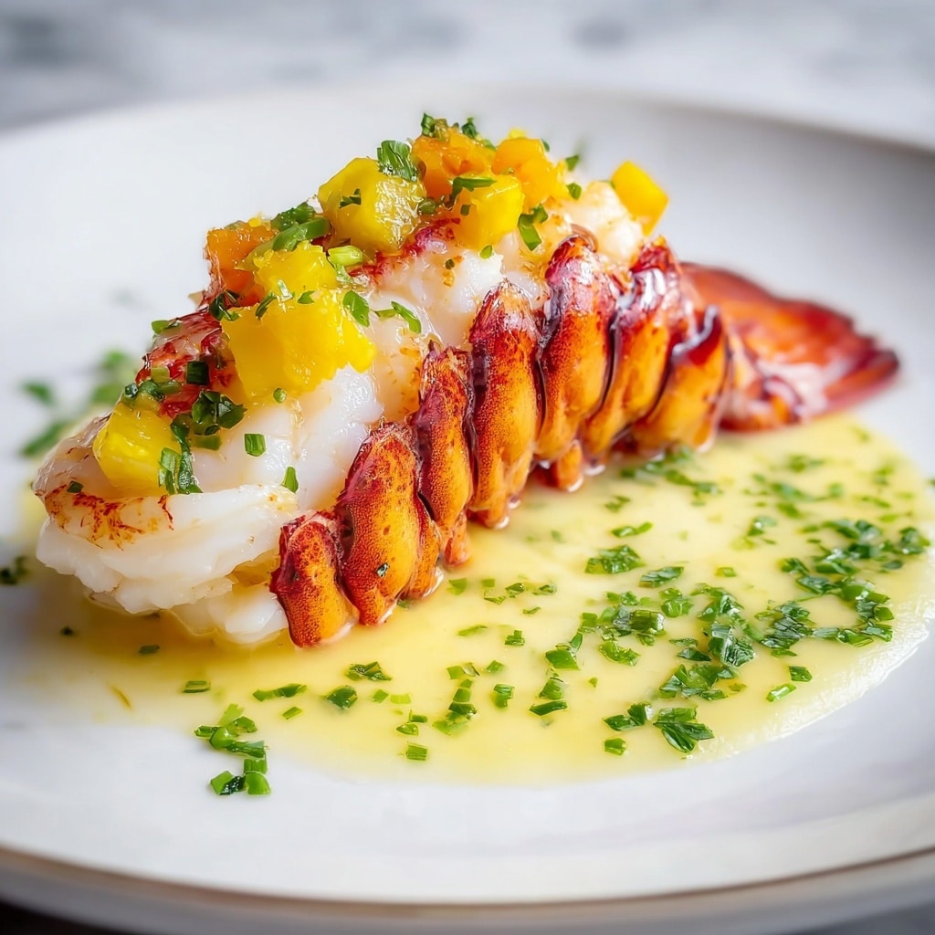 Butter-Poached Lobster Tail with Egg Emulsion Recipe - Recipe Image