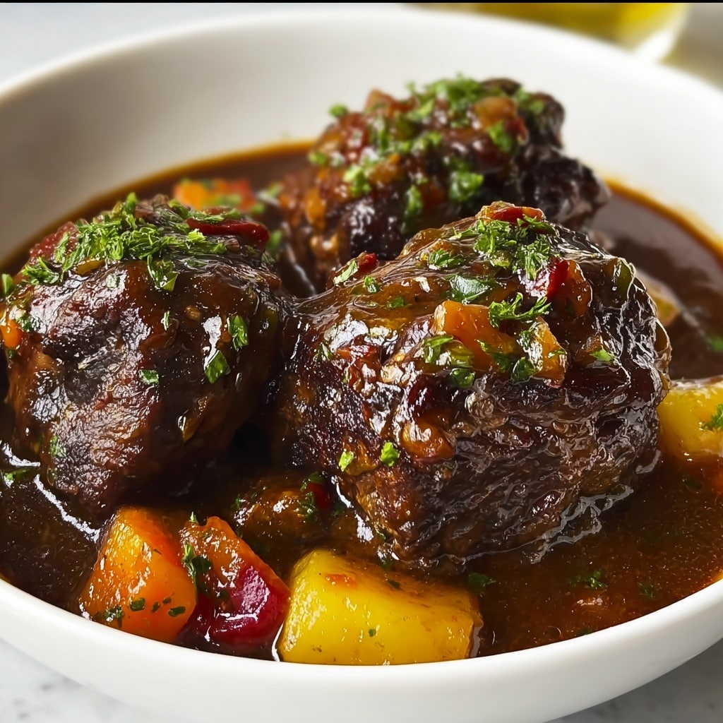 Slow-Cooked Oxtail in Bone Broth Reduction Recipe - Recipe Image