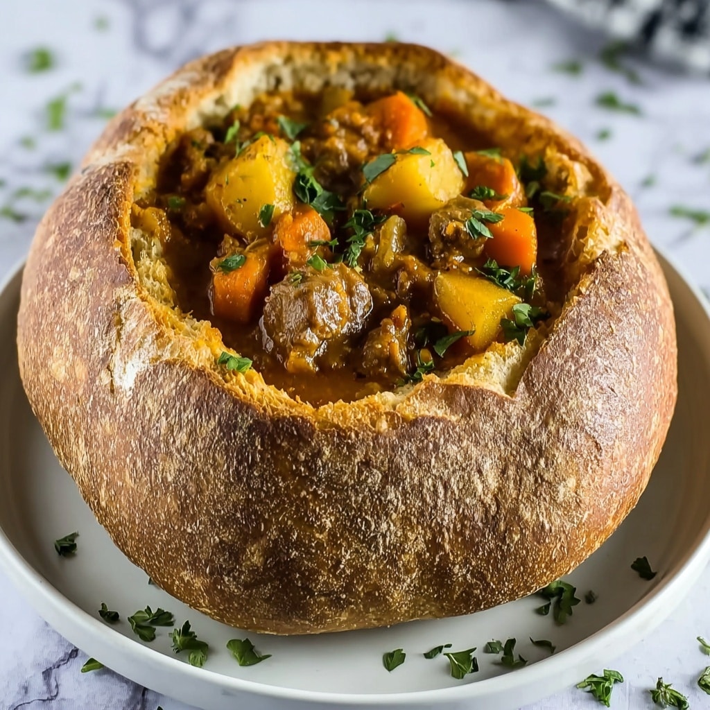 South African Curry in Hollowed Bread Recipe - Recipe Image