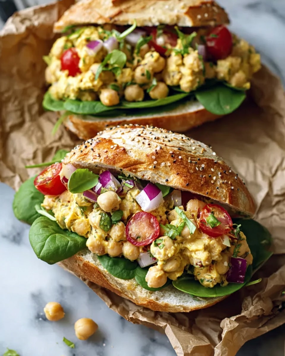 Chickpea Salad Sandwich with Avocado and Greens Recipe - Recipe Image