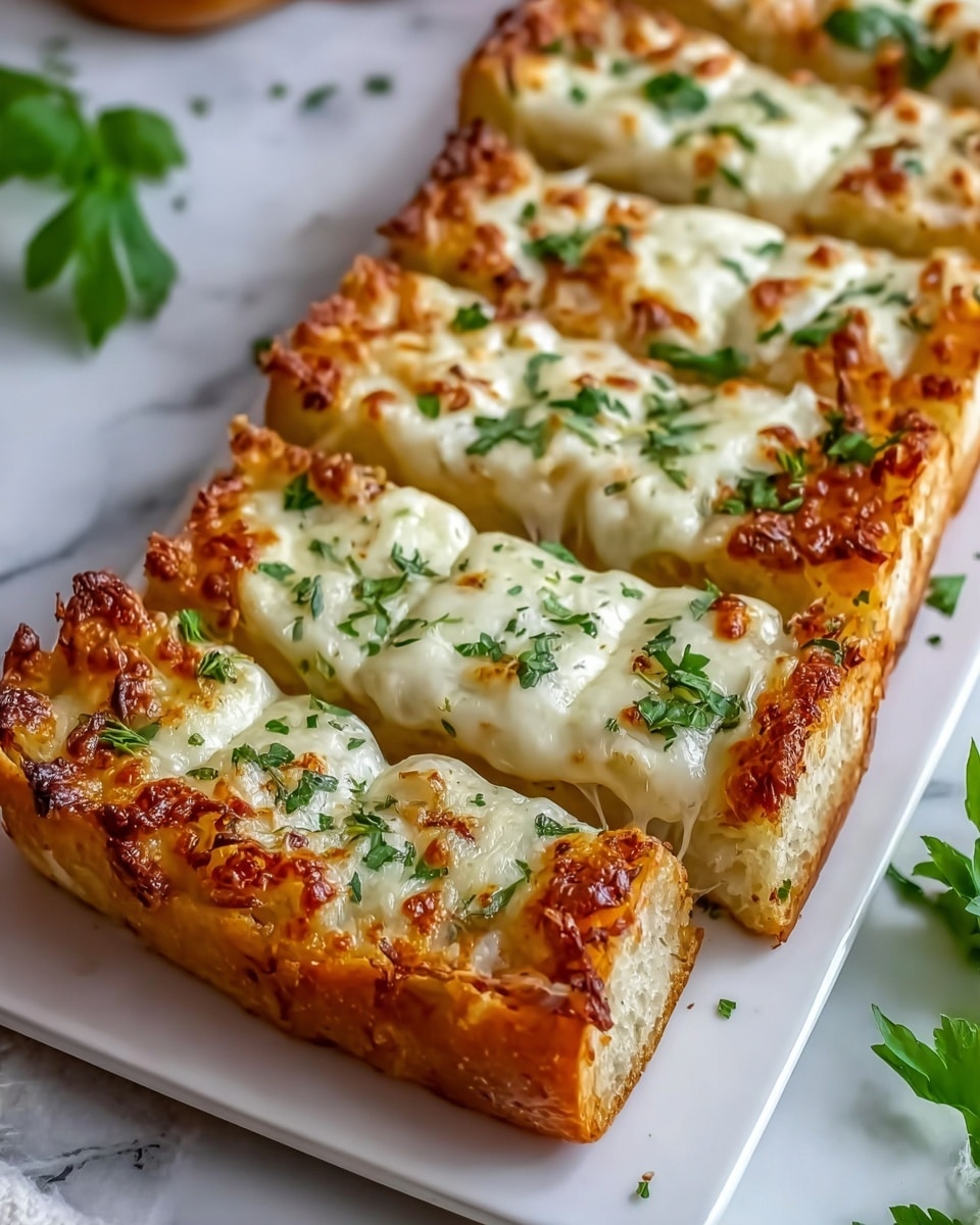 Chicken Alfredo Stuffed Garlic Bread Subs Recipe - Recipe Image