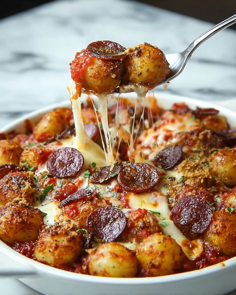 Tater Tot Pizza Casserole Recipe - Recipe Image