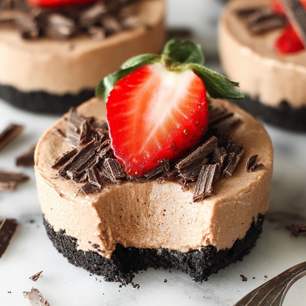 Chocolate No-Bake Mini Cheesecakes Recipe - Recipe Image