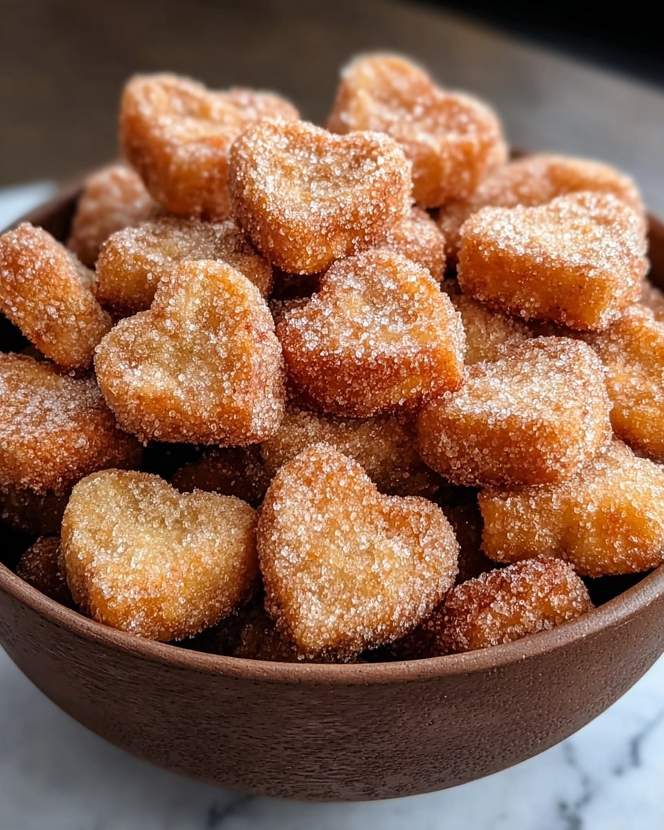 French Toast Churro Bites in Heart Shapes Recipe - Recipe Image