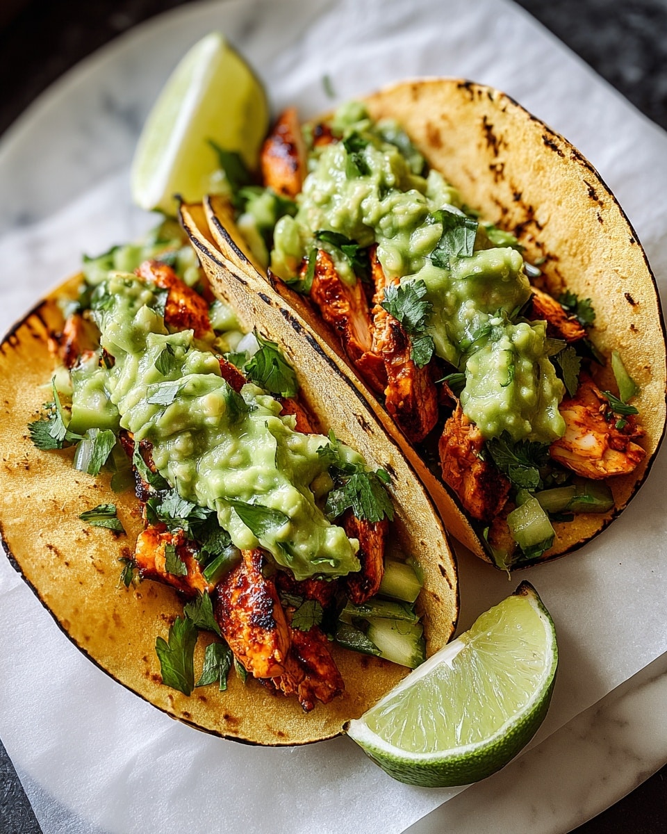 Crispy Poblano Chicken Tacos with Avocado-Jalapeño Salsa Recipe - Recipe Image