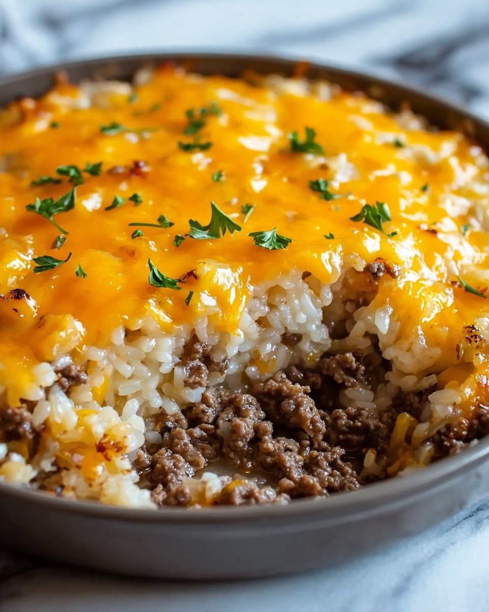 Cheesy Ground Beef and Rice Casserole Recipe - Recipe Image