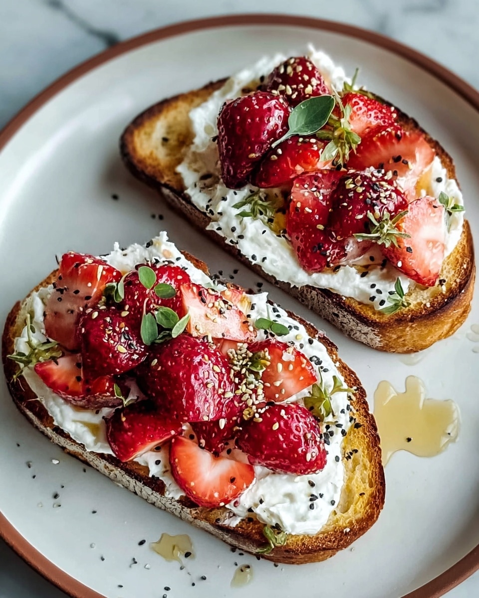 Roasted Strawberry Whipped Ricotta Toast Recipe - Recipe Image