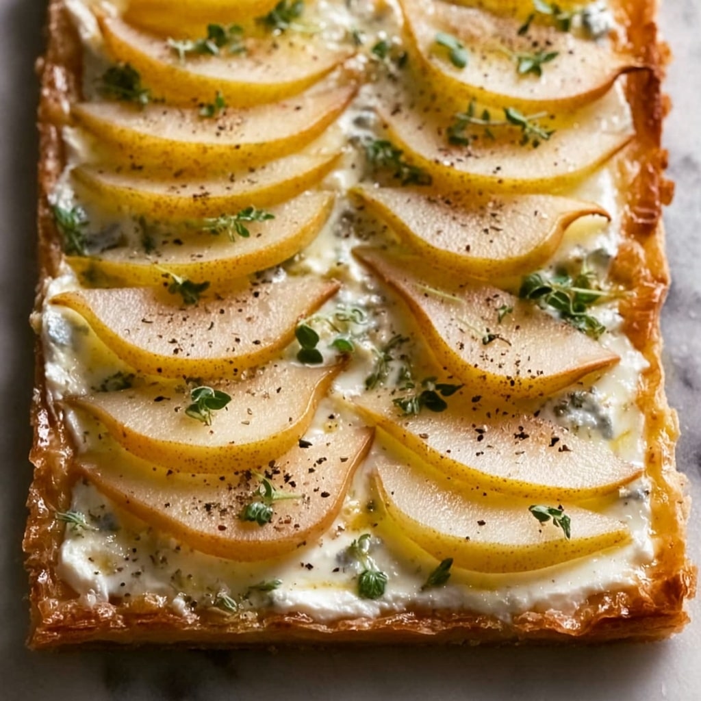 Pear and Gorgonzola Flatbread with Honey, Walnuts, and Arugula Recipe