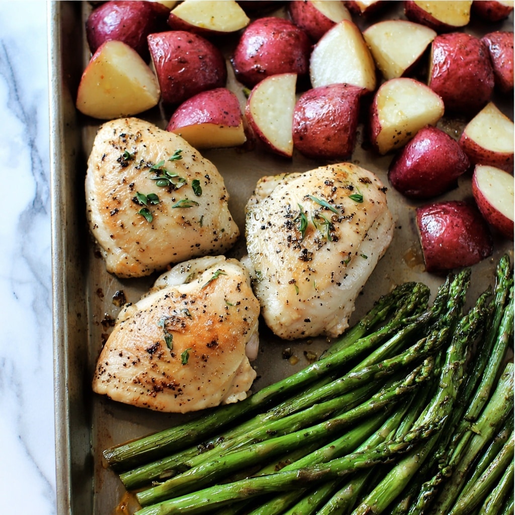 One Pan Honey Garlic Chicken and Veggies Recipe - Recipe Image
