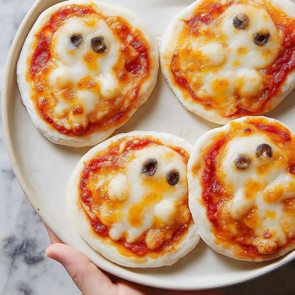 Mini Ghost Pizzas: Spooky Halloween Party Food Recipe - Recipe Image