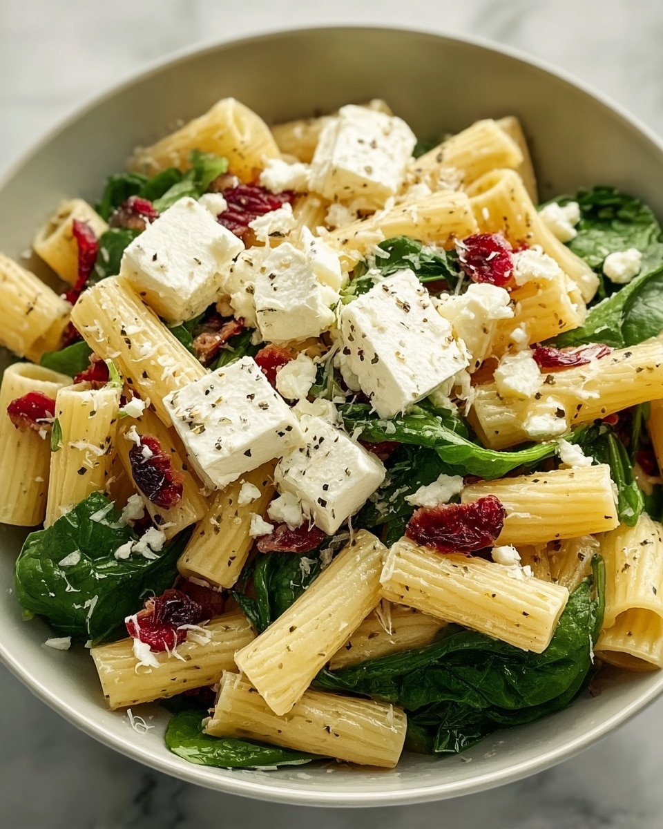 Feta & Cranberry Rigatoni Salad with Lemon Vinaigrette Recipe - Recipe Image