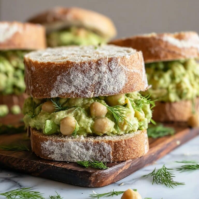 Smashed Chickpea Avocado Dill Pickle Sandwiches Recipe