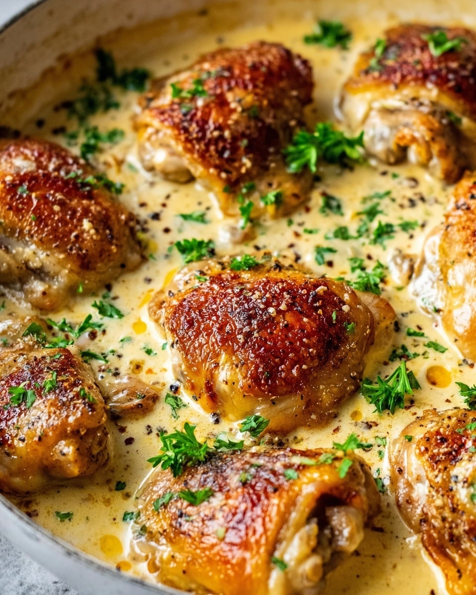 Creamy Oven Baked Chicken Thighs Recipe - Recipe Image