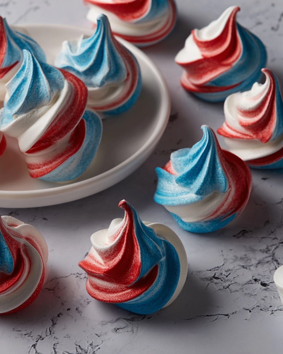 Patriotic Meringue Kisses Recipe - Recipe Image