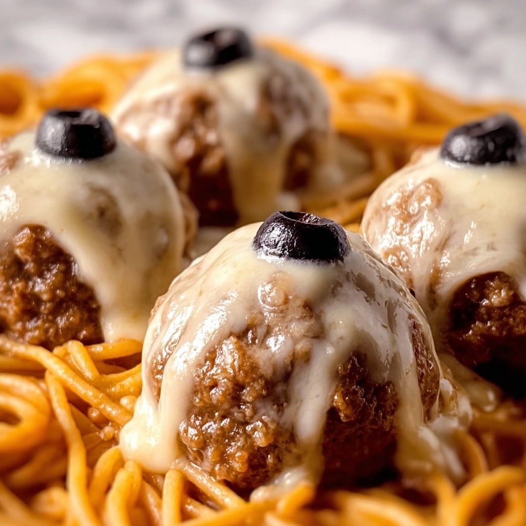 Spooky Spaghetti and Cheese Stuffed Meatballs to Wow Your Family Recipe